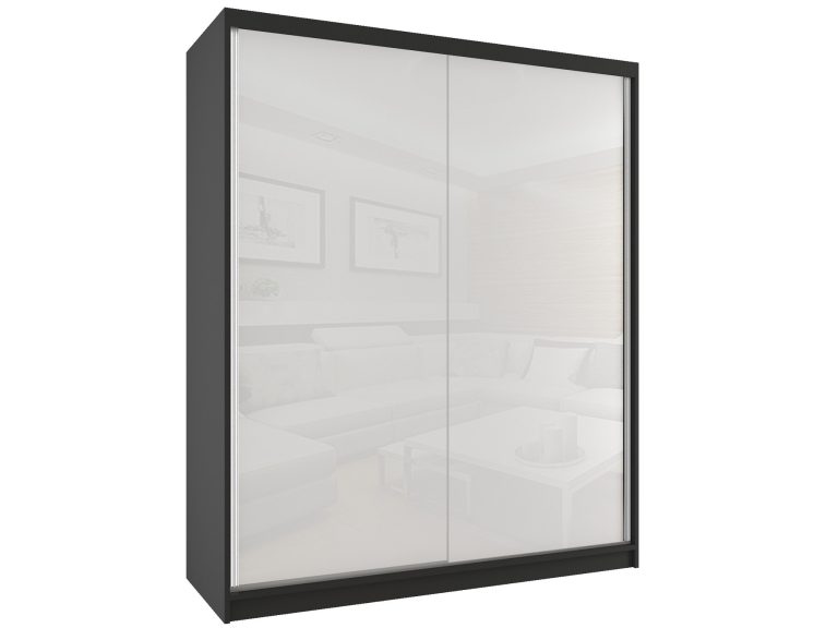Armoire coulissante 158 cm blanc brillant Fabricant BM SZP3/2/B/W/W/HI