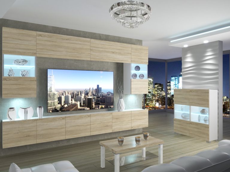 Meuble mural 300 cm Belini chêne sonoma Imperium 1 Fabricant IMP 1/5/W/DS/0/0