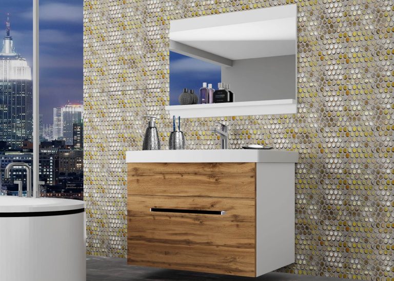 Meuble de salle de bain Belini chêne wotan + lavabo + miroir Fabricant ROD M 1/0/W/DW/0/ZW