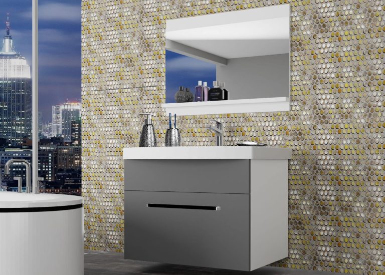 Meuble de salle de bain Belini gris mat + lavabo + miroir Fabricant ROD M 1/0/W/SR/0/ZW
