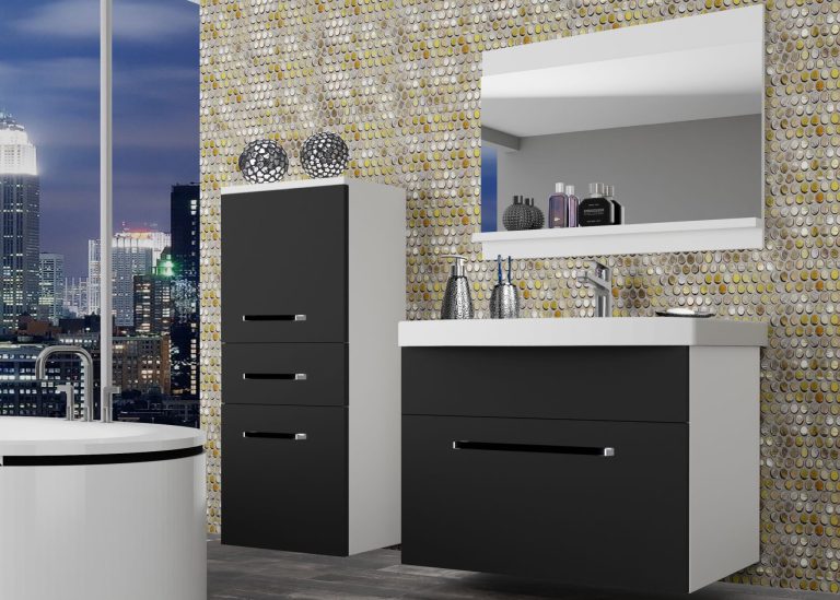 Meuble de salle de bain Belini noir mat + lavabo + miroir Fabricant ROD M 2/0/W/B/0/ZW
