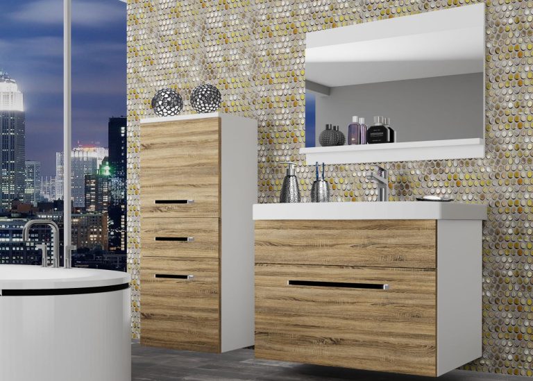 Meuble de salle de bain Belini chêne sonoma + lavabo + miroir Fabricant ROD M 2/0/W/DS/0/ZW
