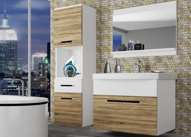 Meuble de salle de bain Belini chêne sonoma / blanc mat + lavabo + miroir Fabricant ROD M 3/0/W/DSW/0/ZW