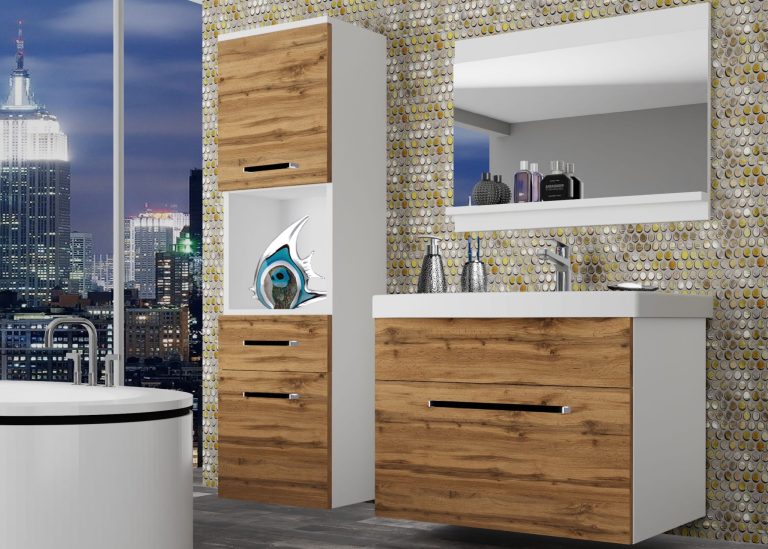 Meuble de salle de bain Belini chêne wotan + lavabo + miroir Fabricant ROD M 3/0/W/DW/0/ZW