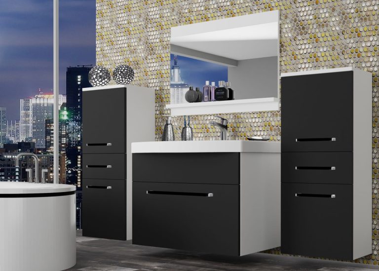 Meuble de salle de bain Belini noir mat + lavabo + miroir Fabricant ROD M 4/0/W/B/0/ZW