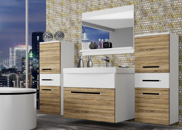 Meuble de salle de bain Belini chêne sonoma / blanc mat + lavabo + miroir Fabricant ROD M 4/0/W/DSW/0/ZW