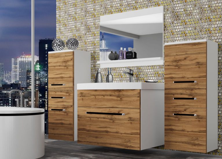 Meuble de salle de bain Belini chêne wotan + lavabo + miroir Fabricant ROD M 4/0/W/DW/0/ZW