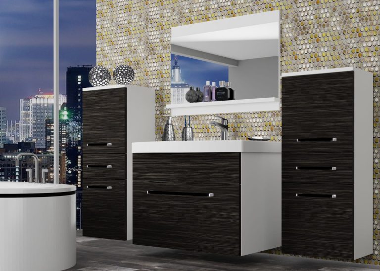 Meuble de salle de bain Belini en ébène royal + lavabo + miroir Fabricant ROD M 4/0/W/HK/0/ZW