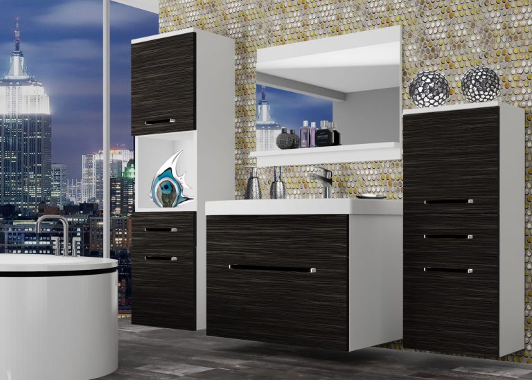 Meuble de salle de bain Belini en ébène royal + lavabo + miroir Fabricant ROD M 5/0/W/HK/0/ZW