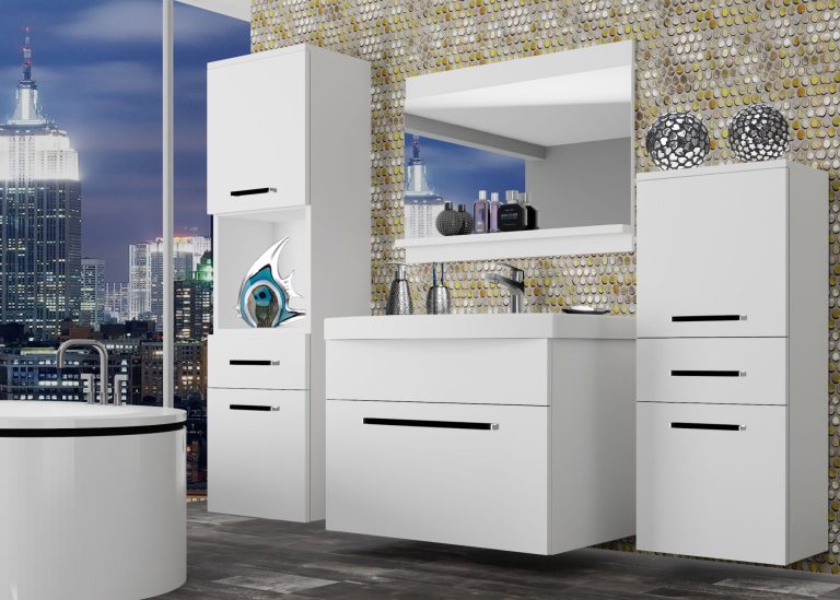 Meuble de salle de bain Belini blanc mat + lavabo + miroir Fabricant ROD M 5/0/W/W/0/ZW