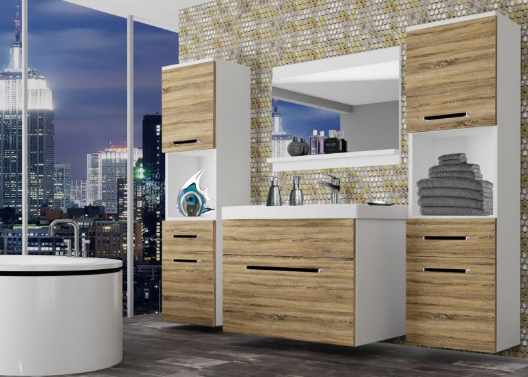 Meuble de salle de bain Belini chêne sonoma + lavabo + miroir Fabricant ROD M 6/0/W/DS/0/ZW