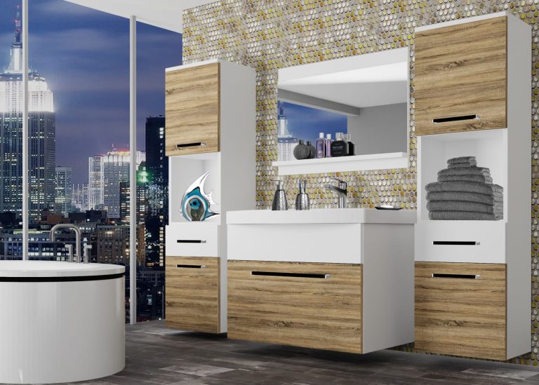 Meuble de salle de bain Belini chêne sonoma / blanc mat + lavabo + miroir Fabricant ROD M 6/0/W/DSW/0/ZW