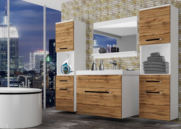 Meuble de salle de bain Belini chêne wotan + lavabo + miroir Fabricant ROD M 6/0/W/DW/0/ZW