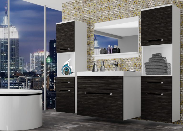 Meuble de salle de bain Belini en ébène royal + lavabo + miroir Fabricant ROD M 6/0/W/HK/0/ZW