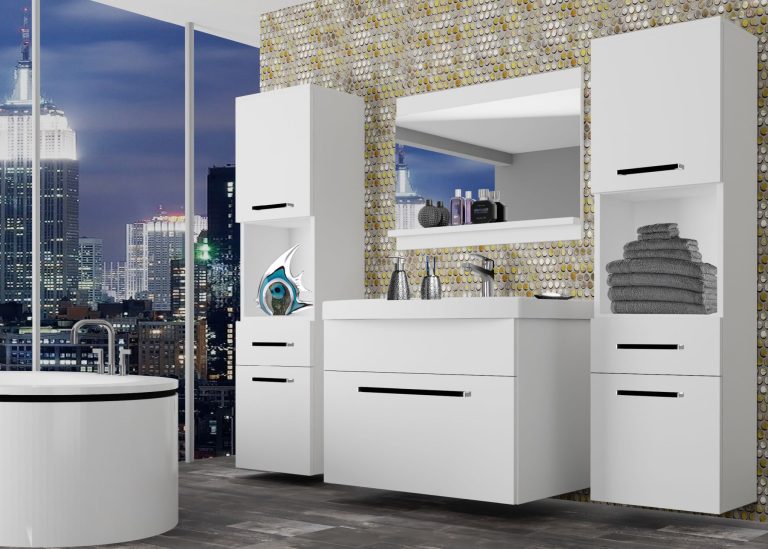 Meuble de salle de bain Belini blanc mat + lavabo + miroir Fabricant ROD M 6/0/W/W/0/ZW