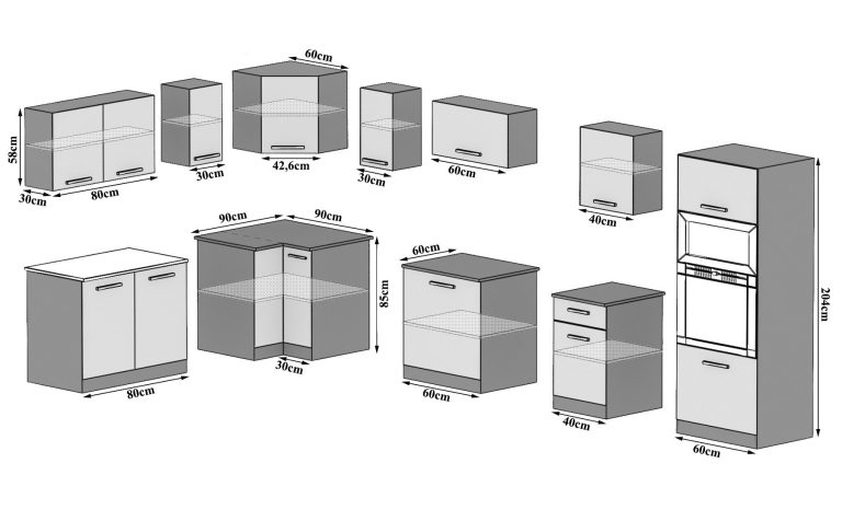 Meuble de cuisine 420 cm chêne wotan chêne sonoma sans plan de travail Fabricant TOR UNIQAGRANDE/5/WT/DS/BB/B1