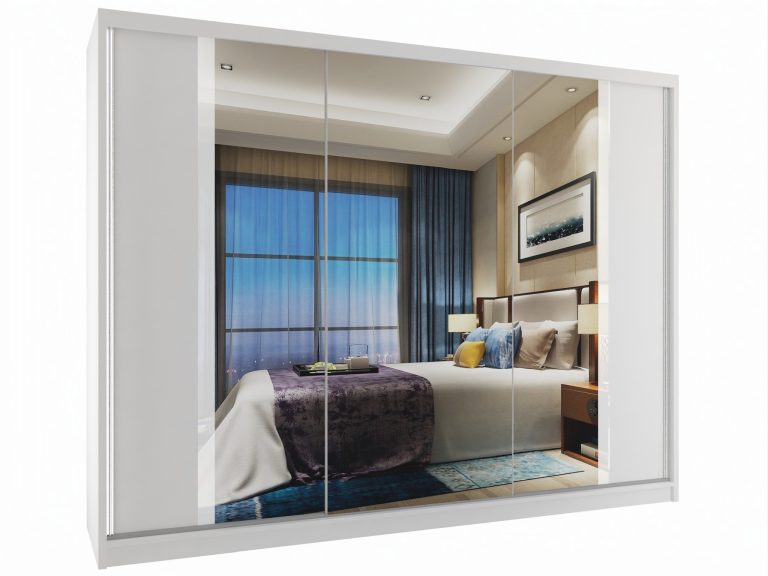 Armoire coulissante 232 cm avec miroir blanc mat Fabricant MV SZP4/2/1W/2W1L/W/HI