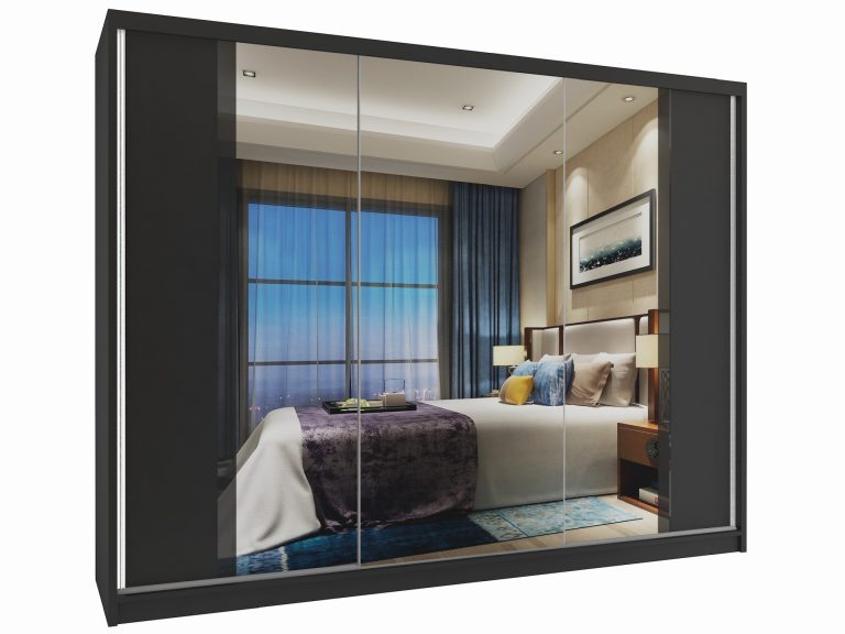 Armoire coulissante 232 cm avec miroir noir ébène foncé Fabricant MV SZP4/2/1B/2B1L/B/HI
