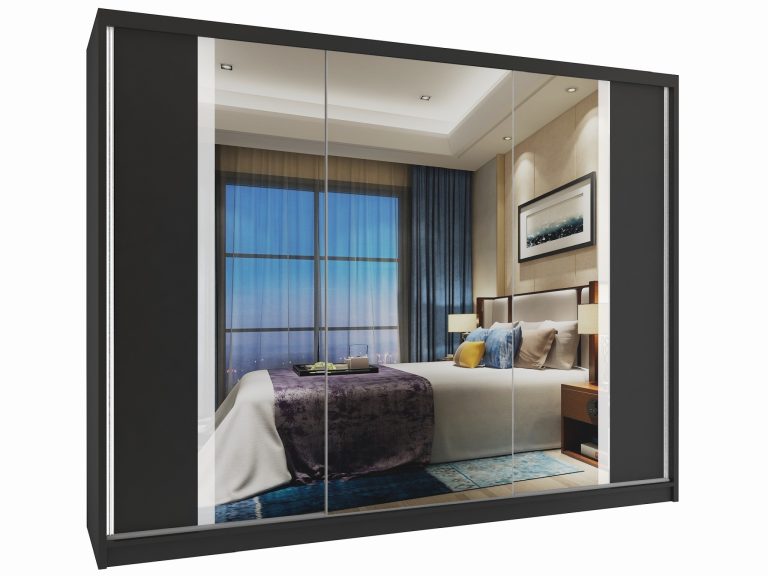 Armoire coulissante 232 cm avec miroir noir ébène foncé Fabricant MV SZP4/2/1B/2B1L/W/HI