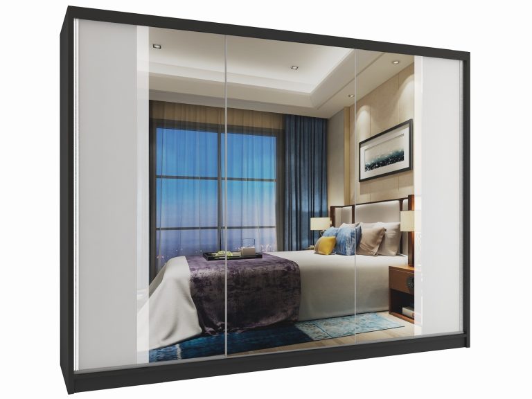 Armoire coulissante 232 cm avec miroir noir ébène foncé Fabricant MV SZP4/2/1B/2W1L/W/HI