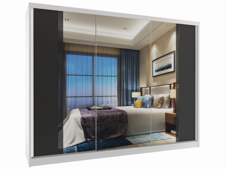 Armoire coulissante 232 cm avec miroir noir ébène foncé Fabricant MV SZP4/2/1W/2B1L/B/HI