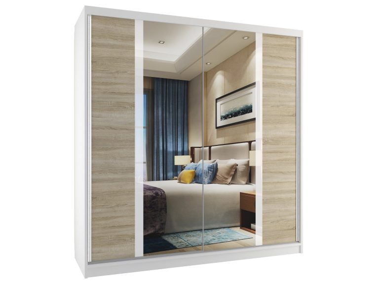 Armoire coulissante 158 cm avec miroir chêne chêne wotan chêne sonoma Fabricant MV SZP3/2/W/DS/W/HI
