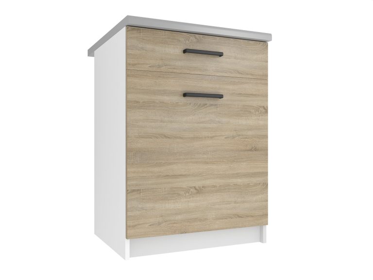 Meuble de cuisine Belini bas avec tiroirs 60 cm chêne sonoma avec plan de travail Fabricant TOR SDSZ1-60/0/WT/DS/0/B1
