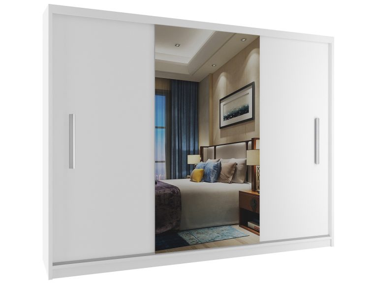 Armoire coulissante 232 cm avec miroir blanc mat Fabricant ME SZP4/2/1W/2W1L/0/AL