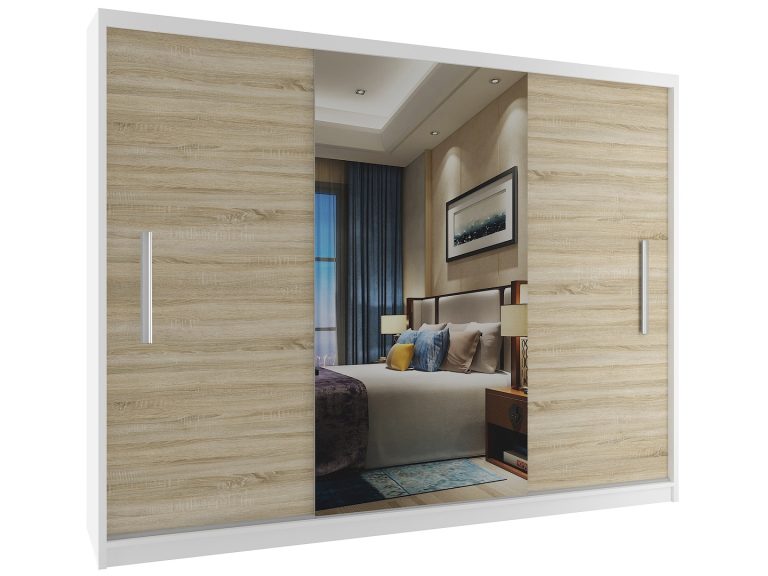 Armoire coulissante 232 cm avec miroir chêne chêne wotan chêne sonoma Fabricant ME SZP4/2/1W/2DS1L/0/AL
