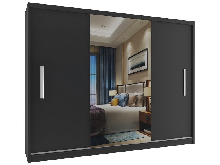 Armoire coulissante 232 cm avec miroir noir ébène foncé Fabricant ME SZP4/2/1B/2B1L/0/AL