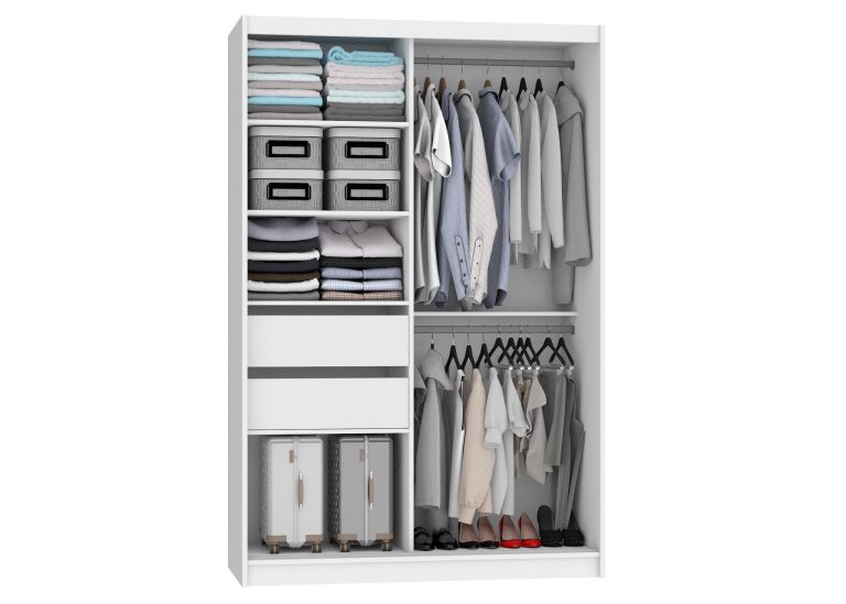 Armoire 133 cm Belini noir mat / chêne sonoma avec portes coulissantes, miroir et tiroirs Fabricant MBP SZP6/1/B/DS/0/KLP