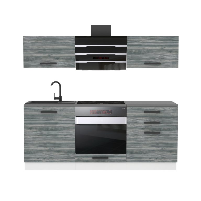 Meubles de cuisine Premium Version Complète 180 cm gris graphite anthracite avec plan de travail Fabricant TOR SOPHIA/0/WT/SR/B/B1