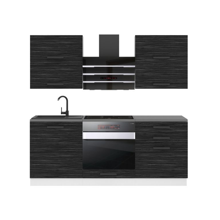 Meubles de cuisine Premium Version Complète 180 cm noir ébène sombre sans plan de travail Fabricant TOR EMILY/0/WT/HK/0/B1