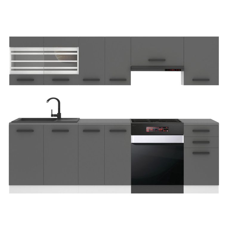 Meubles de cuisine Premium Version Complète 240 gris graphite anthracite sans plan de travail Fabricant TOR LILY/0/WT/SR/0/B1