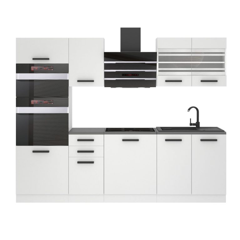 Meubles de cuisine Premium Version Complète 240 cm blanc mat sans plan de travail Fabricant TOR TRACY/0/WT/WT/0/B1