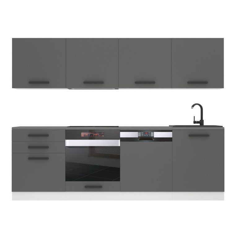Meubles de cuisine Premium Version Complète 240 gris graphite anthracite sans plan de travail Fabricant TOR ALICE/0/WT/SR/0/ B1