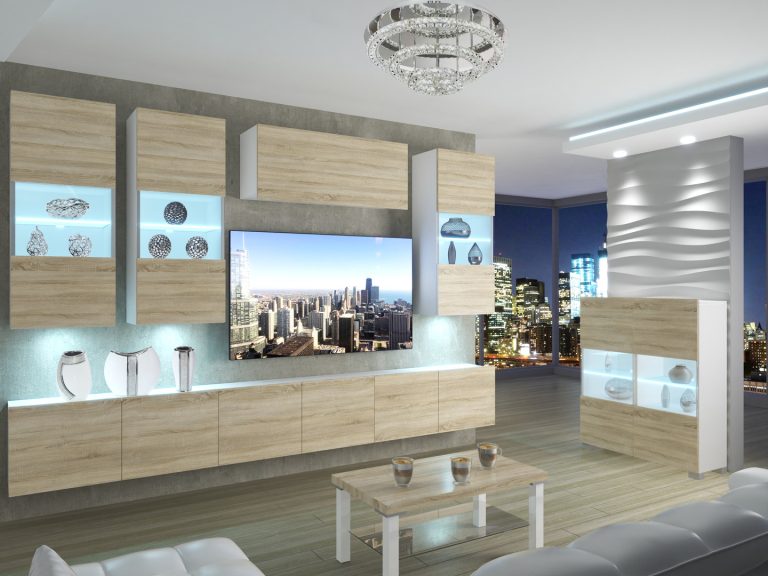 Meuble mural 300 cm Belini chêne sonoma Imperium 5 Fabricant IMP 5/5/W/DS/0/0