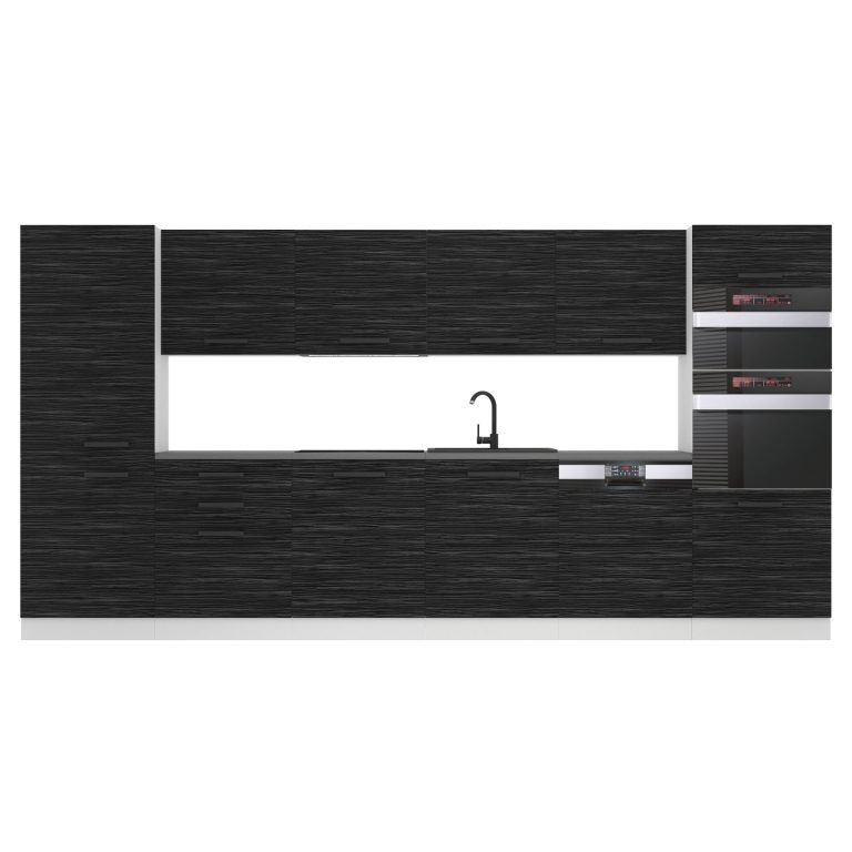 Meubles de cuisine Premium Version Complète 360 cm noir ébène sombre sans plan de travail Fabricant TOR NAOMI/0/WT/HK/0/B1