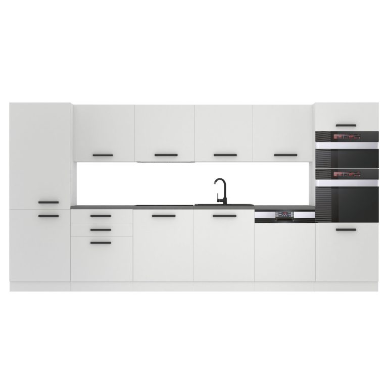 Meubles de cuisine Premium Version Complète 360 cm blanc mat avec plan de travail Fabricant TOR NAOMI/0/WT/WT/B/B1
