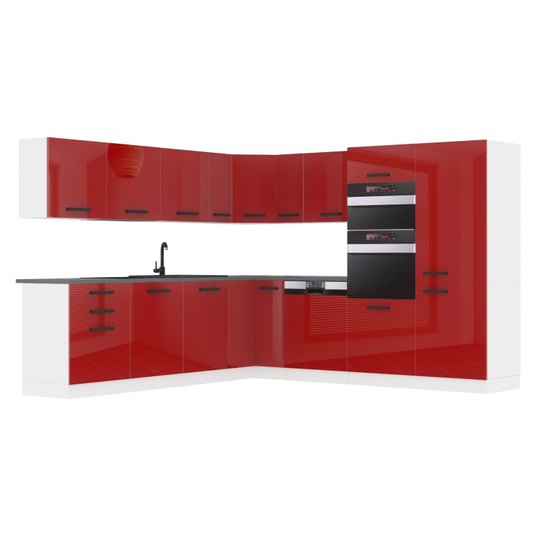 Meubles de cuisine Premium Version Complète 540 cm brillance rouge sans plan de travail Fabricant INF JANE/0/WT/R/0/B1
