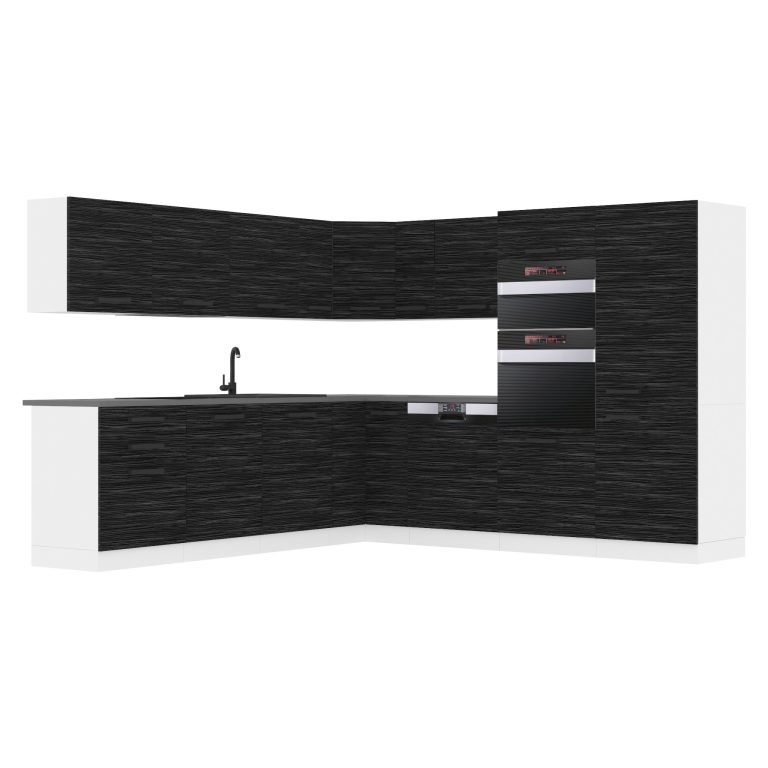 Meubles de cuisine Premium Version Complète 540 cm noir ébène sombre avec plan de travail Fabricant TOR JANE/0/WT/HK/B/B1
