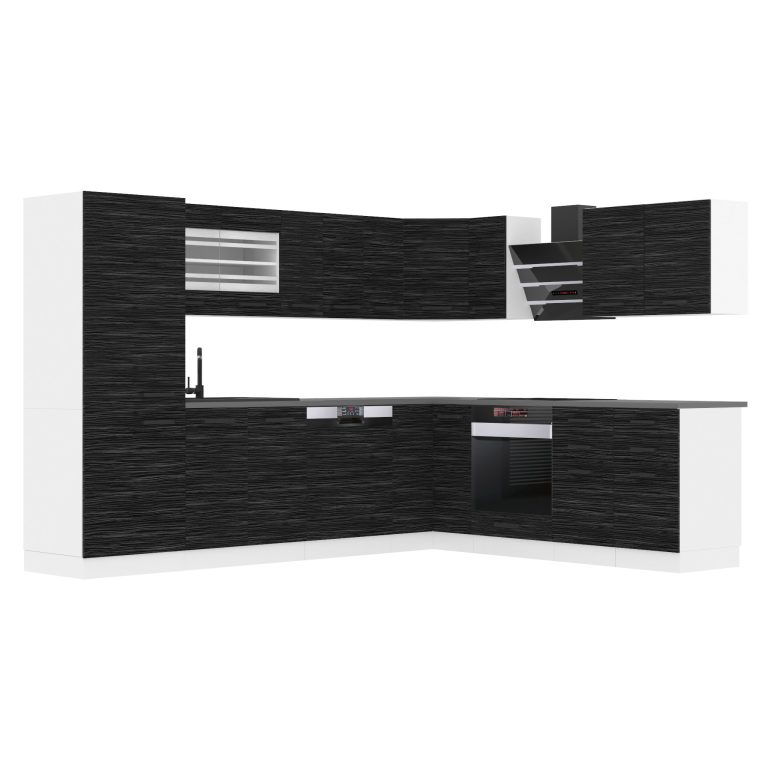 Meubles de cuisine Premium Version Complète 520 cm noir ébène sombre sans plan de travail Fabricant TOR JULIE/0/WT/HK/0/B1
