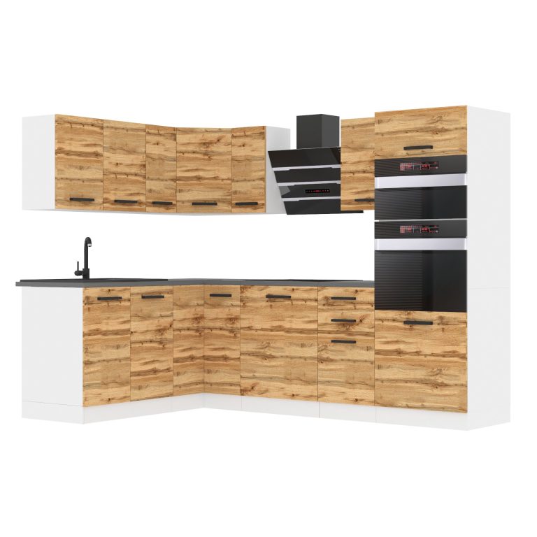 Meubles de cuisine Premium Version Complète 420 cm en chêne chêne wotan chêne sonoma sans plan de travail Fabricant TOR MELANIE/0/WT/DW/0/B1