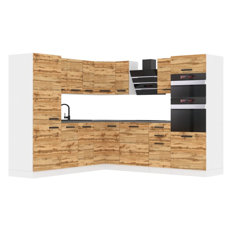 Meubles de cuisine Premium Version Complète 480 cm en chêne chêne wotan chêne sonoma avec plan de travail Fabricant  TOR STACY/0/WT/DW/B/B1
