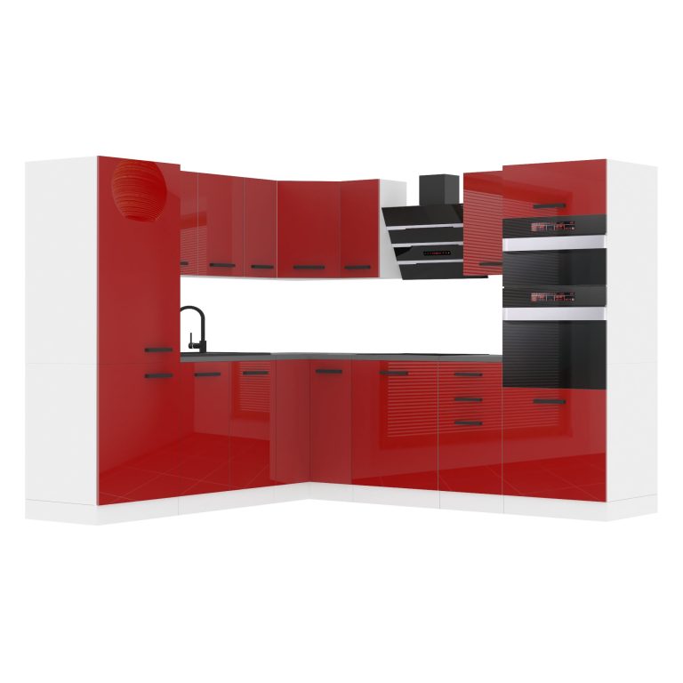 Meubles de cuisine Premium Version Complète 480 cm brillance rouge avec plan de travail Fabricant INF STACY/0/WT/R/B/B1
