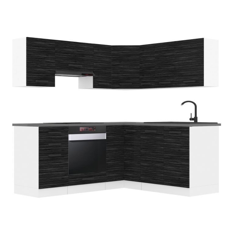 Meubles de cuisine Premium Version Complète 380 cm noir ébène sombre sans plan de travail Fabricant TOR SARAH/1/WT/HK/0/B1
