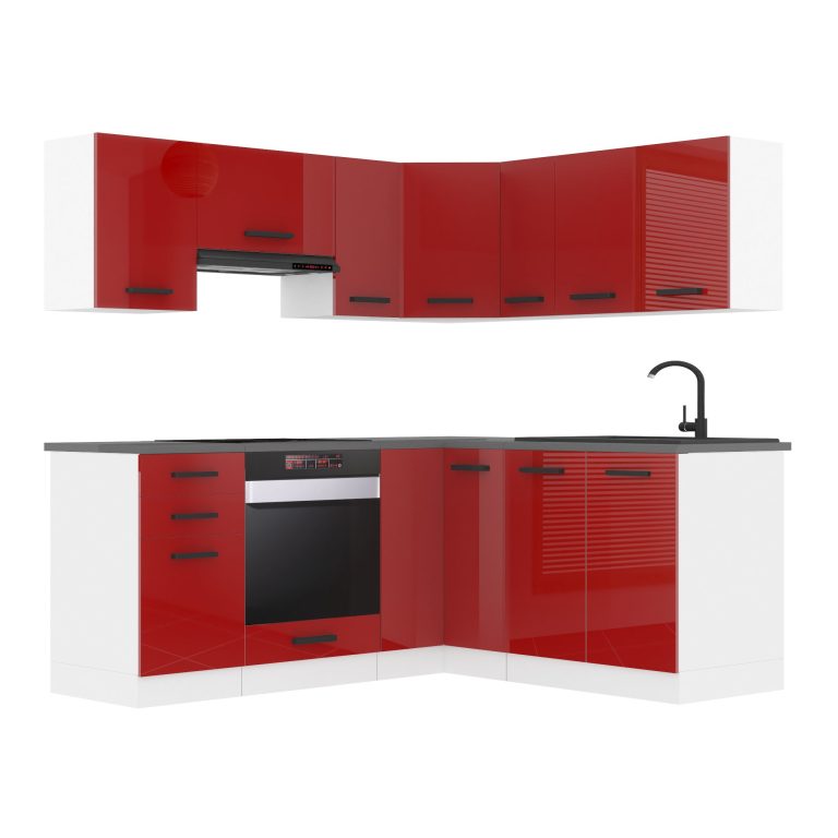 Meubles de cuisine Premium Version Complete 380 cm brillance rouge sans plan de travail Fabricant INF SARAH/1/WT/R/0/B1