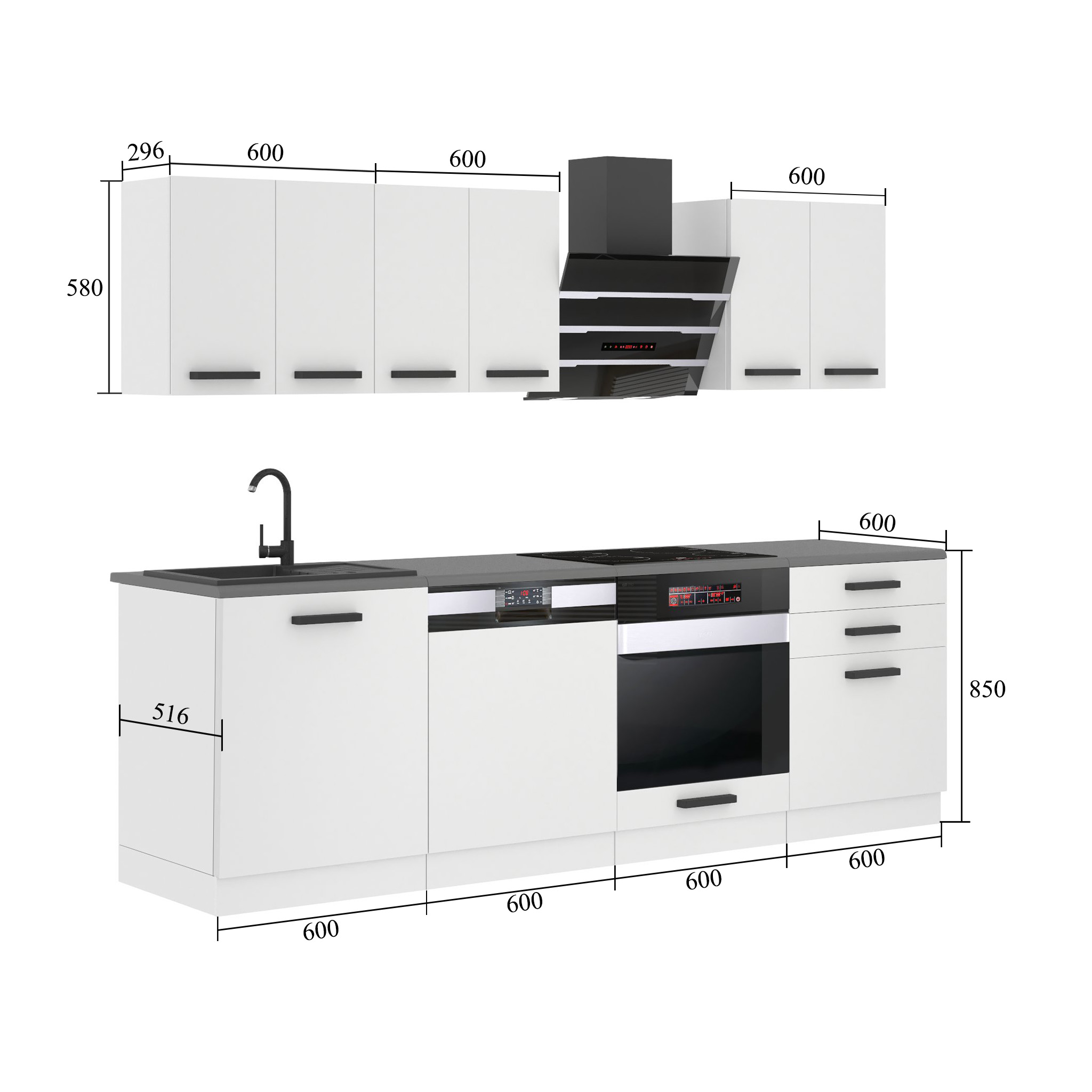 Meubles de cuisine Premium Version Complète 240 cm en chêne chêne wotan chêne sonoma sans plan de travail Fabricant TOR SUSAN/0/WT/DW/0/B1