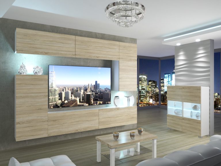 Meuble mural 250 cm Belini chêne sonoma Imperium 8 Fabricant IMP 8/5/W/DS/0/0