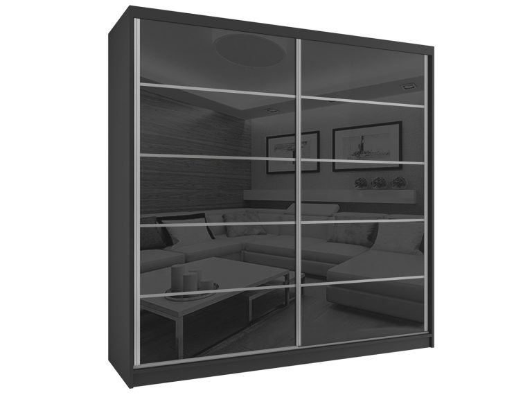 Armoire coulissante 200 cm noir brillant Fabricant BH SZP1/2/B/WI/5B/HI